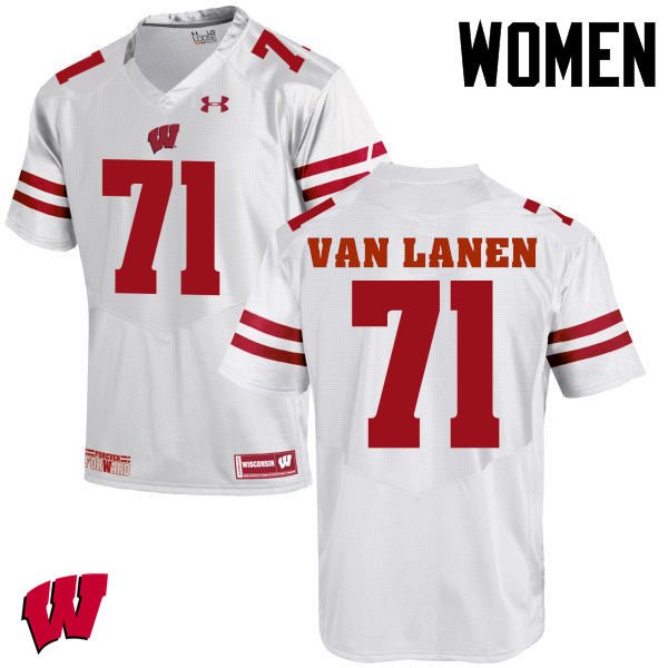 Wisconsin Badgers Women's #71 Cole Van Lanen NCAA Under Armour Authentic White College Stitched Football Jersey GE40C61TM